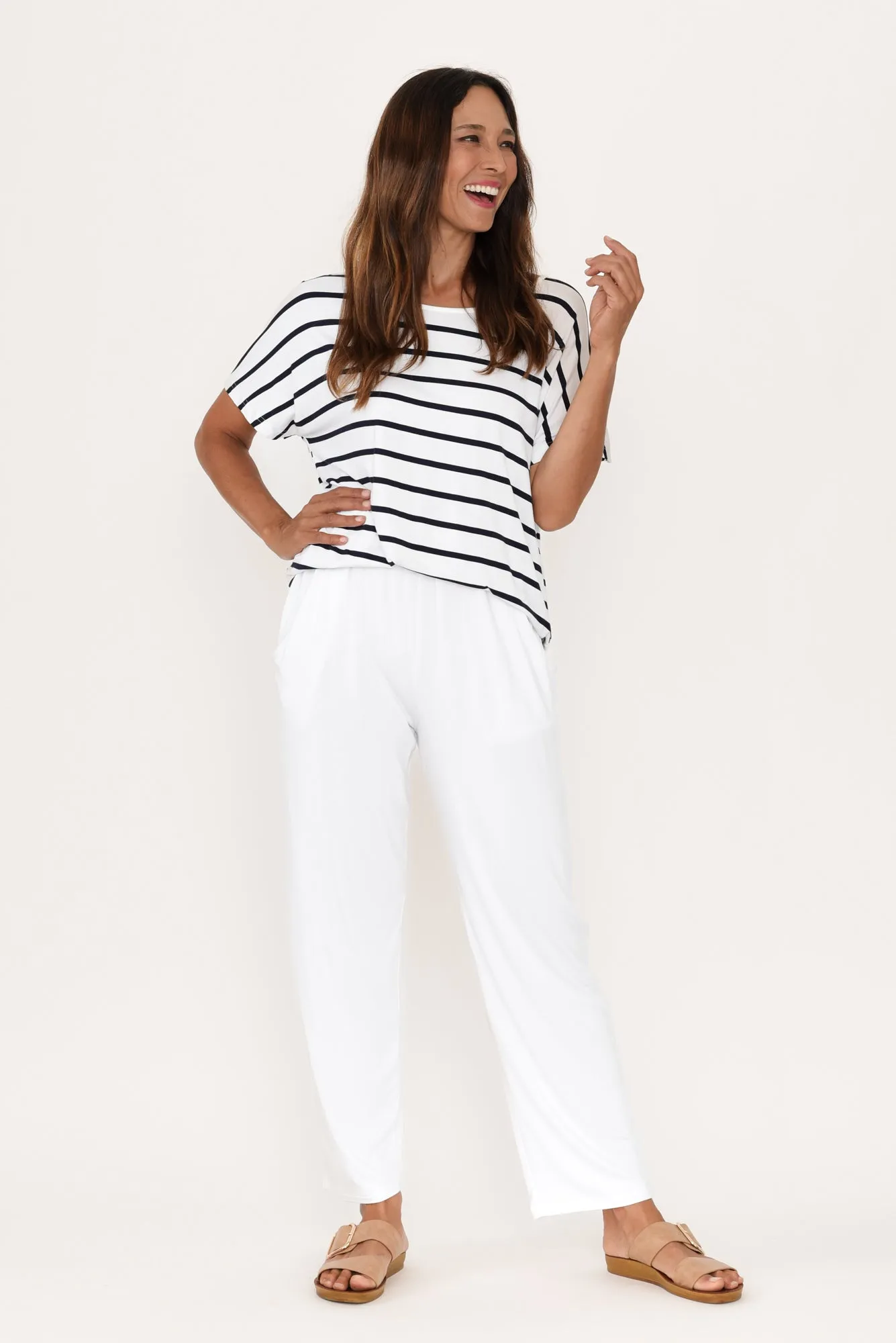 Rosella White Bamboo Pants