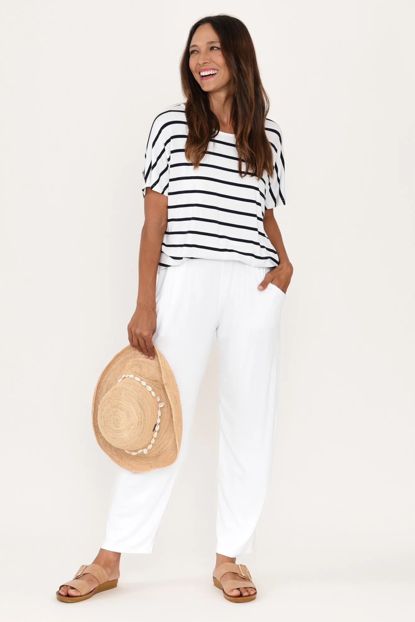 Rosella White Bamboo Pants