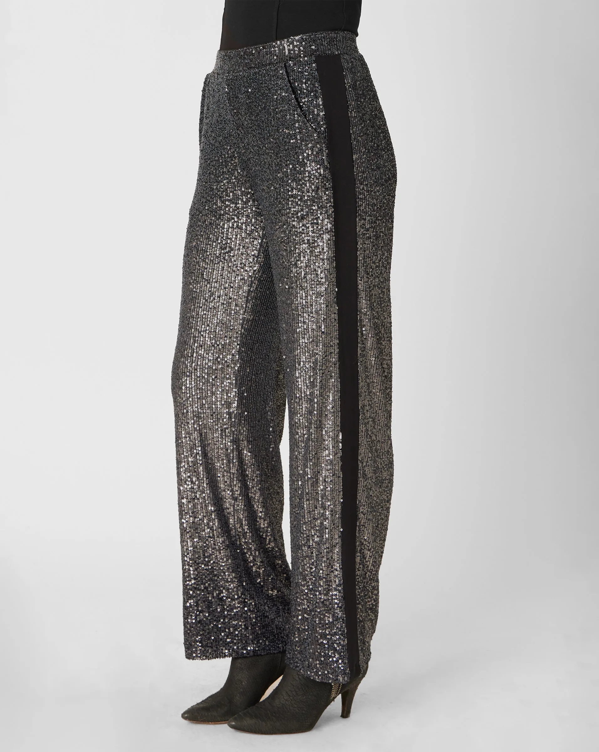 Sequin Wide Leg Tuxedo Pant