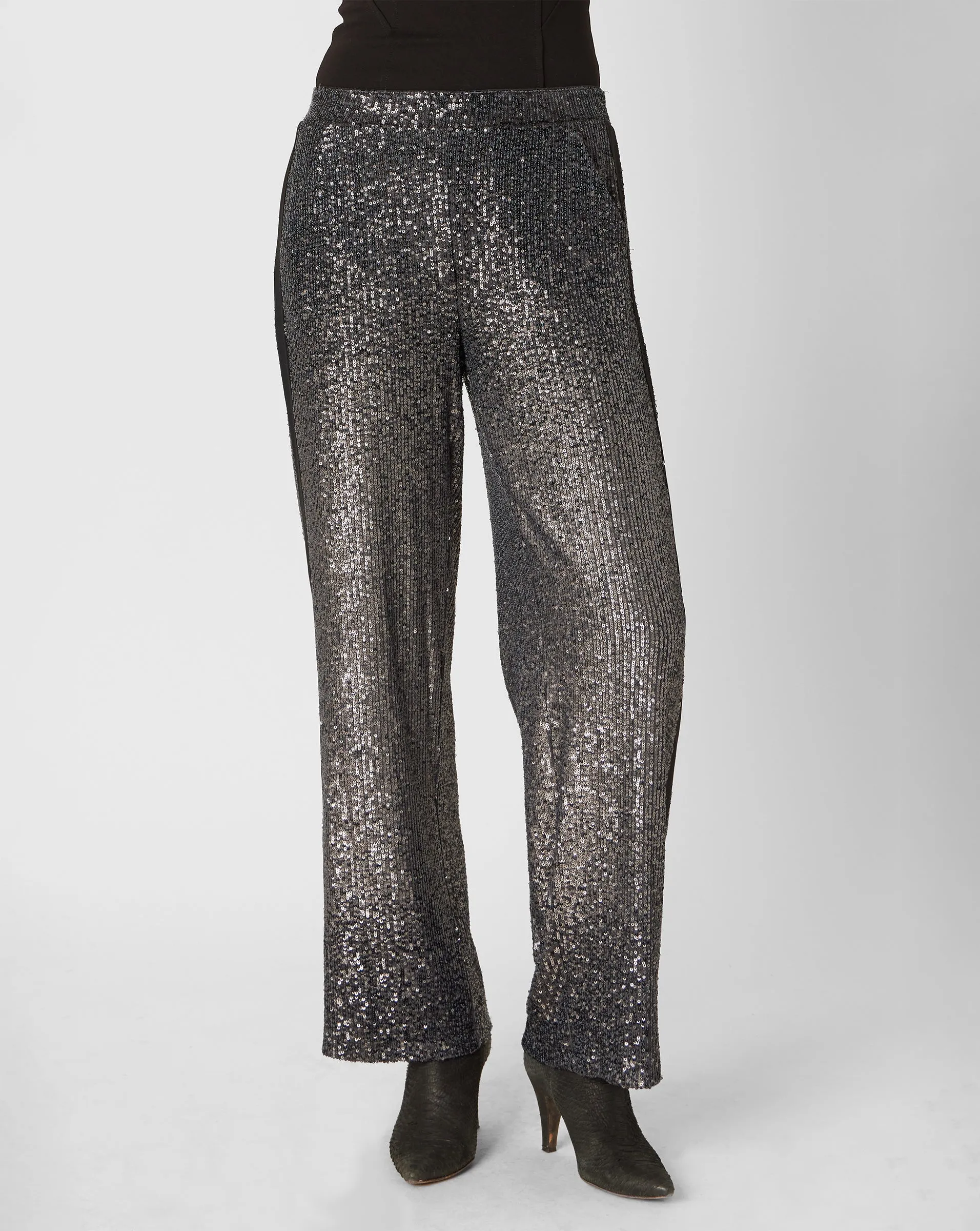 Sequin Wide Leg Tuxedo Pant