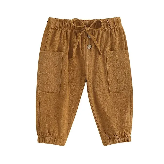Solid Pockets Toddler Pants