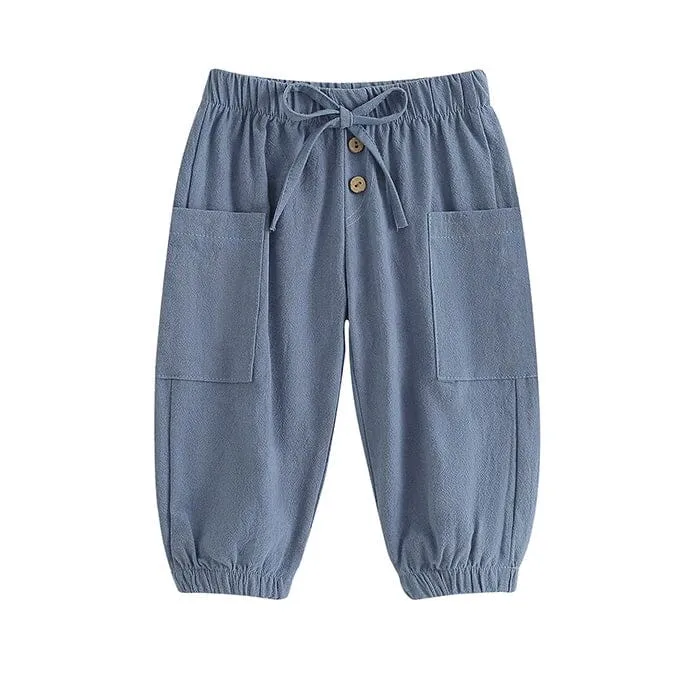 Solid Pockets Toddler Pants