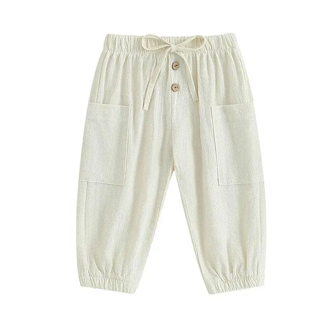Solid Pockets Toddler Pants