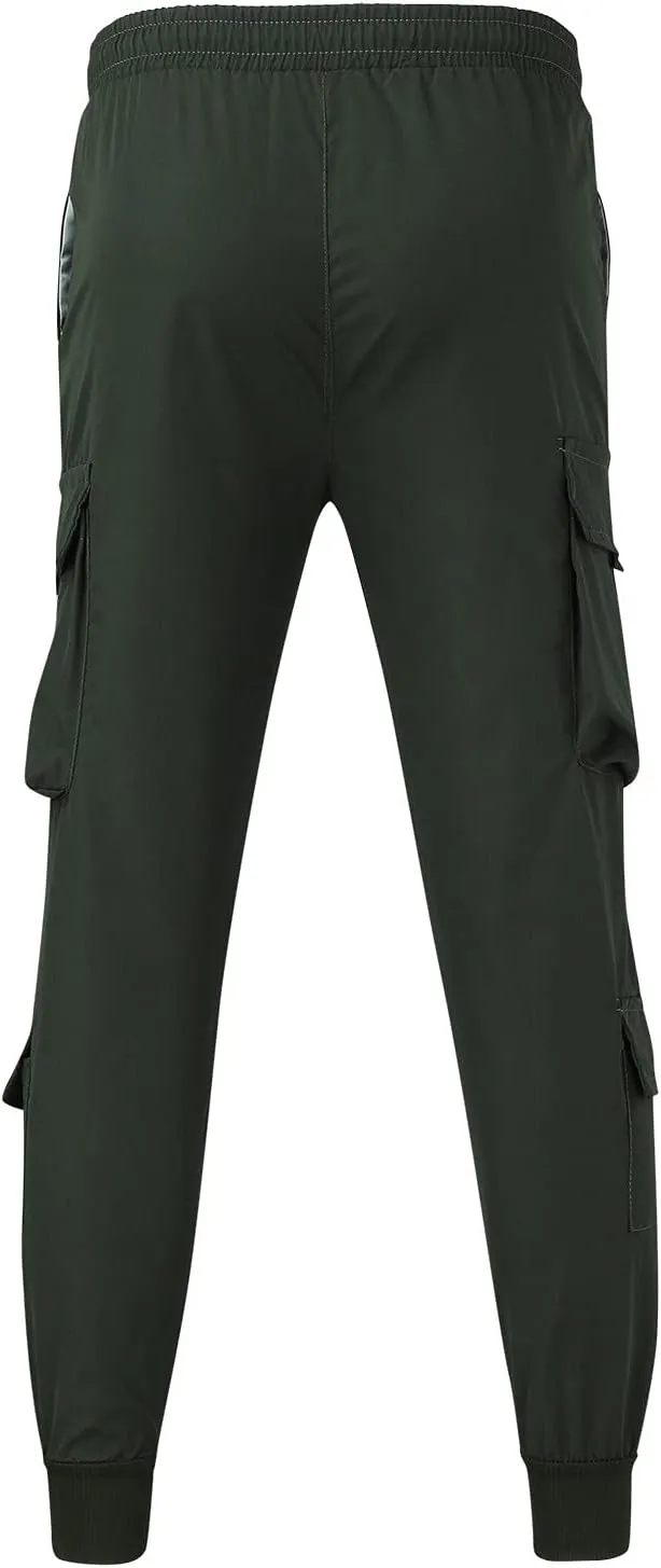 Sweatpants for Men Big and Tall Casual Mens Gifts Cargo Pants Hiking Workout Joggers Overalls Drawstring Multi Pocket
