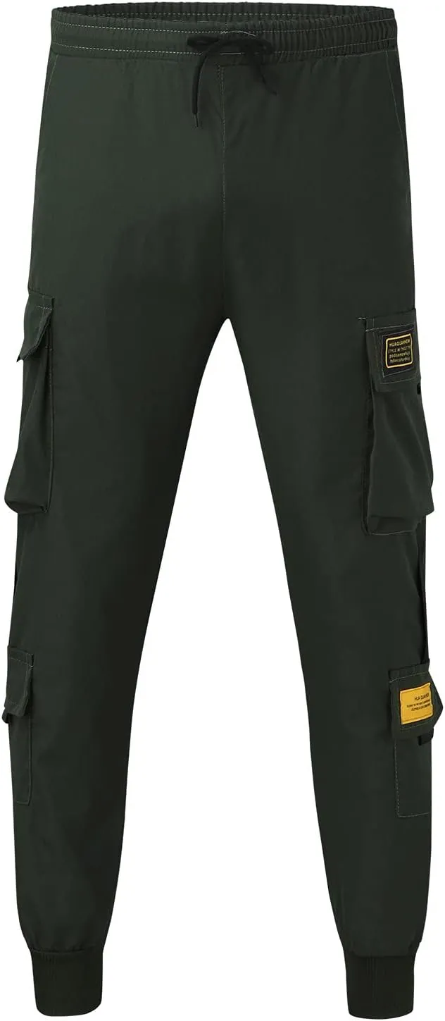 Sweatpants for Men Big and Tall Casual Mens Gifts Cargo Pants Hiking Workout Joggers Overalls Drawstring Multi Pocket
