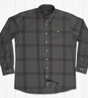 Trussville Windowpane Dress Shirt Midnight Grey Dark Olive