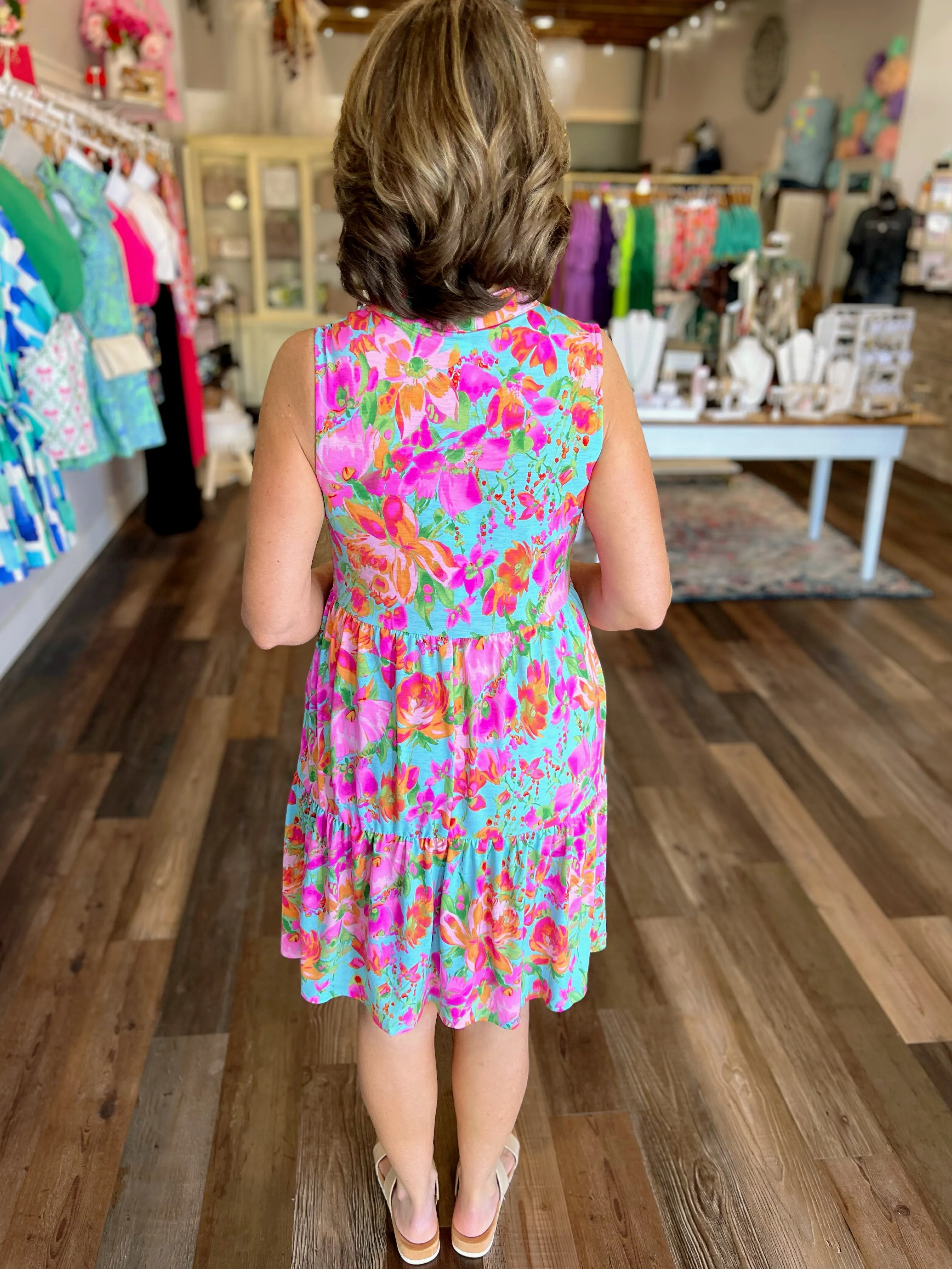 Vacay Ready Floral Print Sleeveless Dress