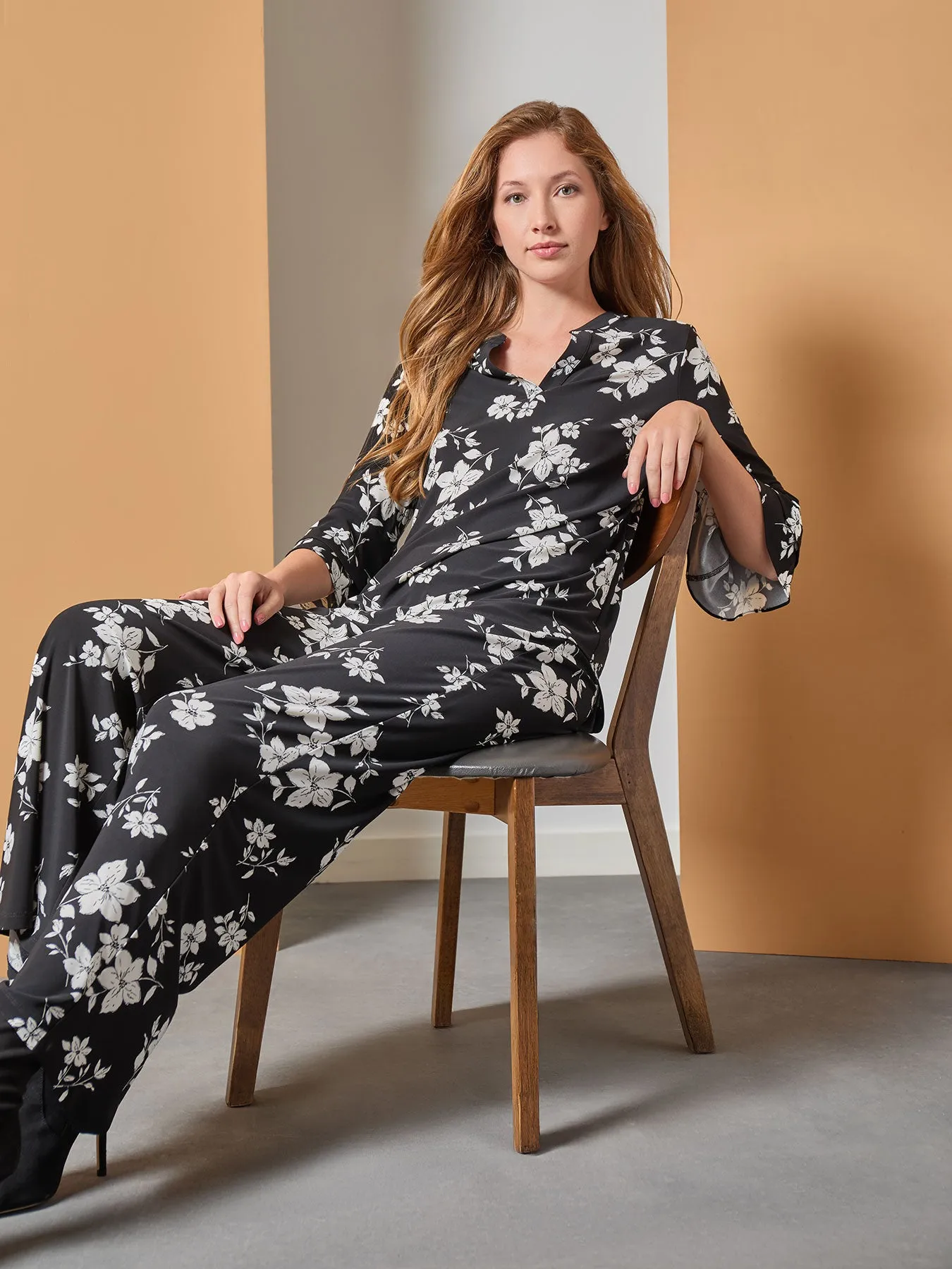 Wide Leg Pants, Printed Everyday Knit