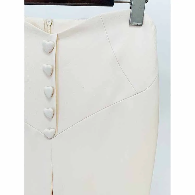 Women Invory Pantsuits One Button Flare Bottoms Two Pieces Pants Set