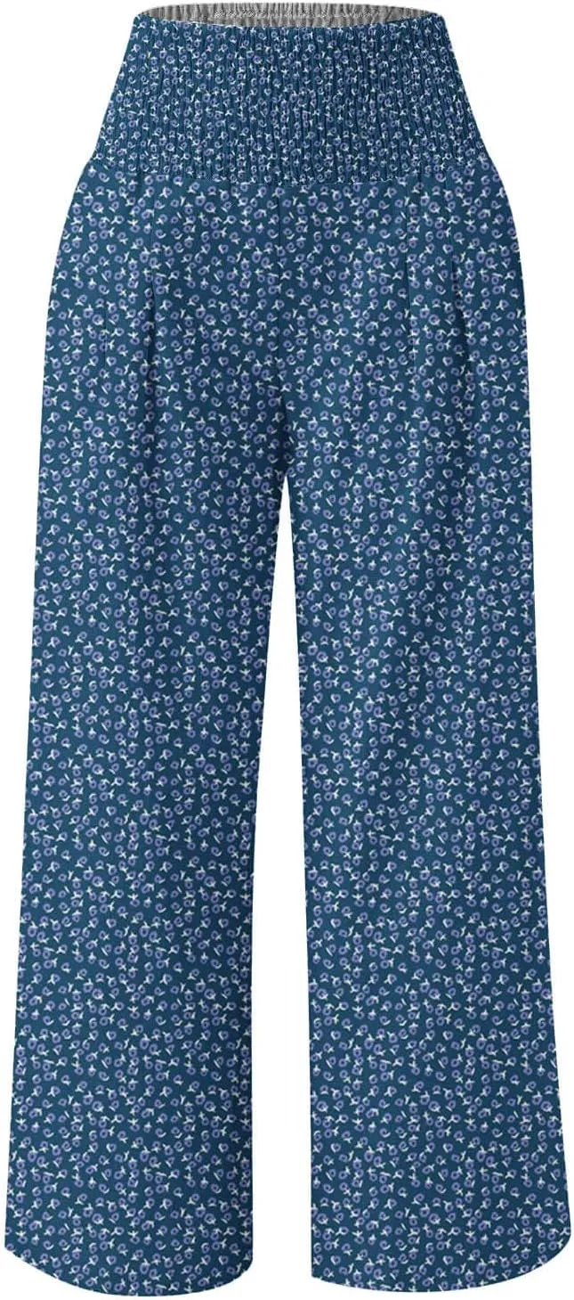 Women's 2024 Winter Palazzo Pants Fashion Comfy High Waist Trousers Trendy Loose Fit Trouser Trendy Length Trousers