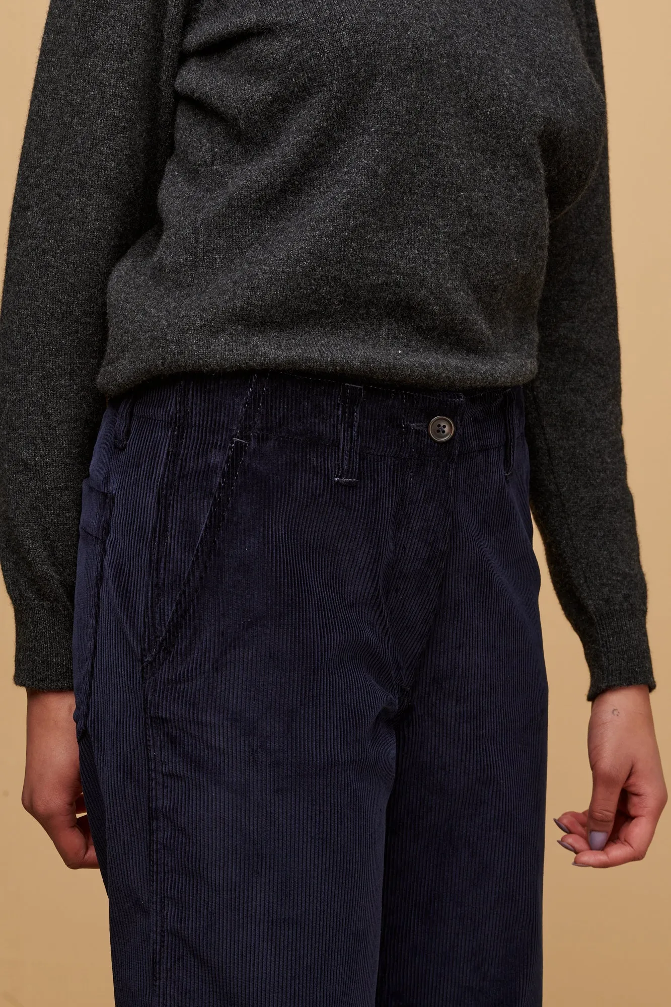 Women's Corduroy Work Trousers - Navy