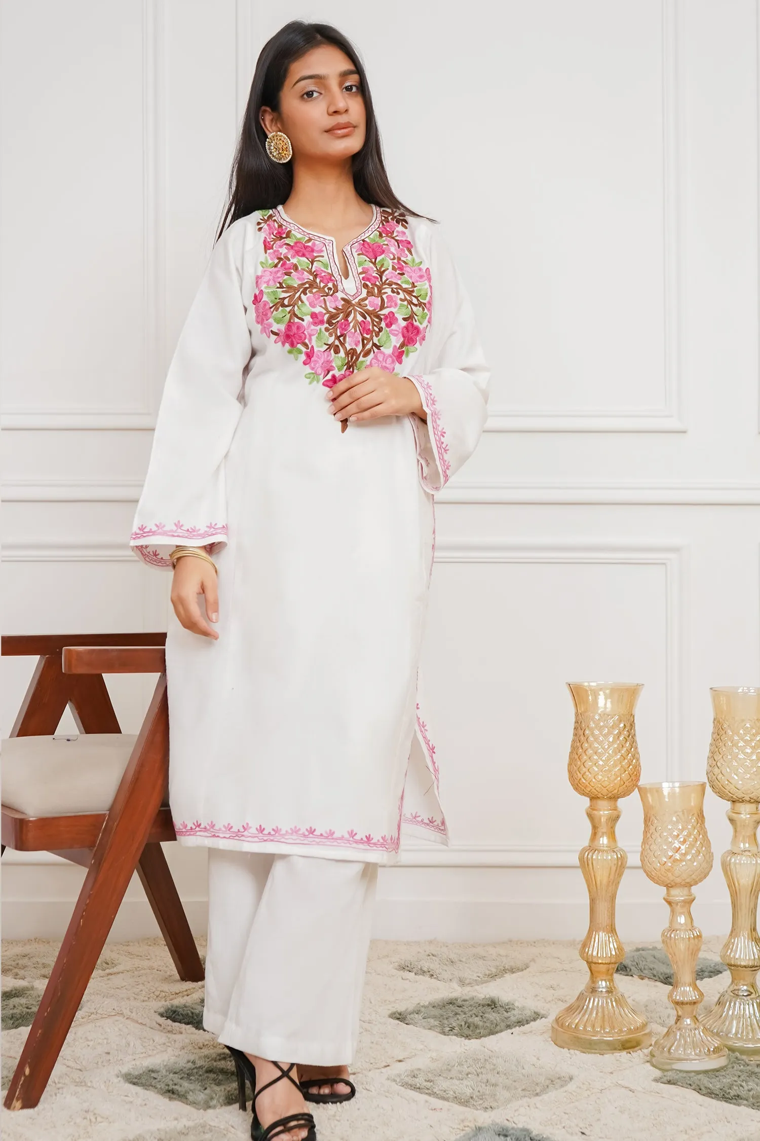 Woollen Phiran in White