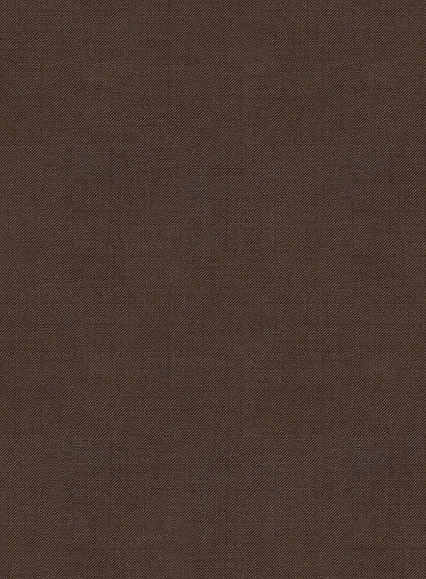 Worsted Brown Wool Ivory Bar Trouser